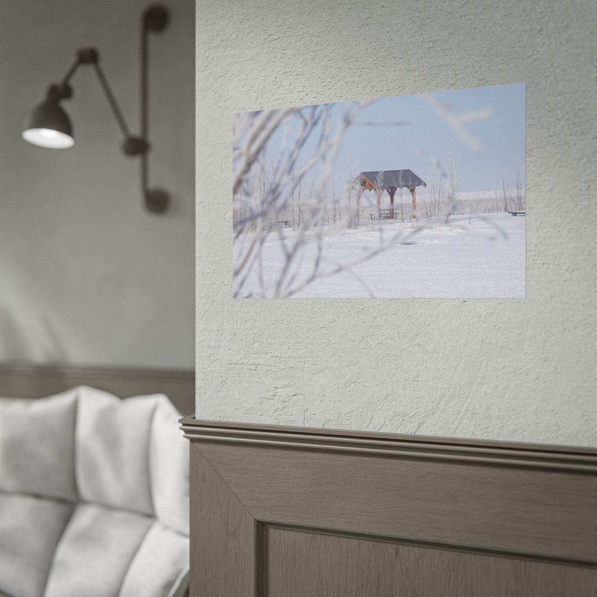 Winter Gazebo — Snowy Landscape Wall Art Poster