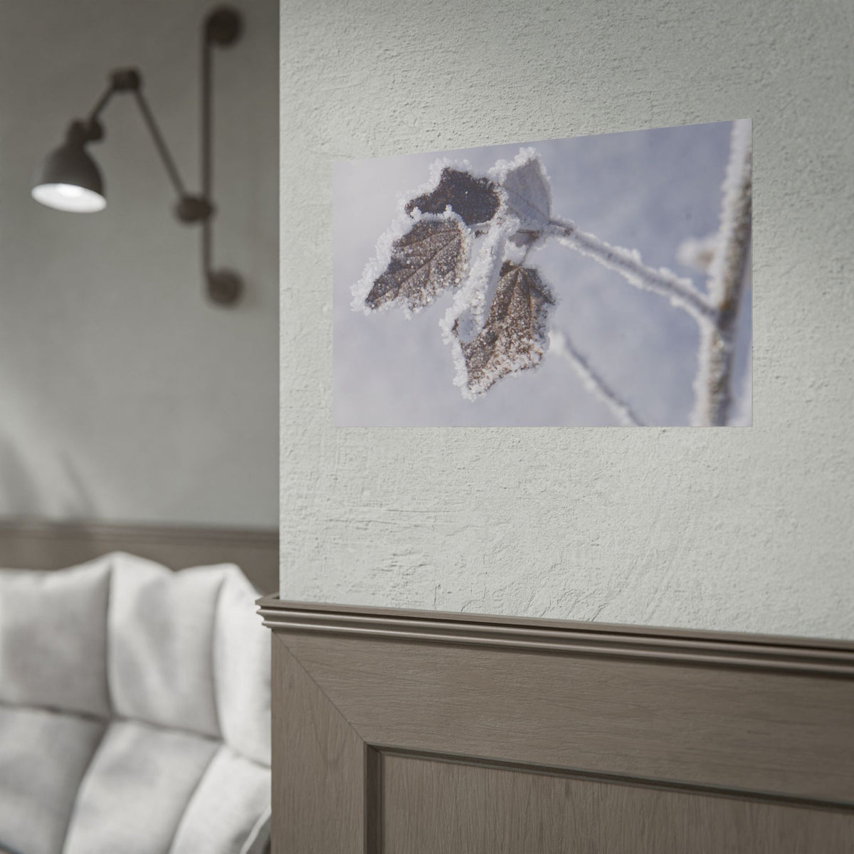Winter Hoar Frost — Frosted Leaf Nature Wall Art Poster
